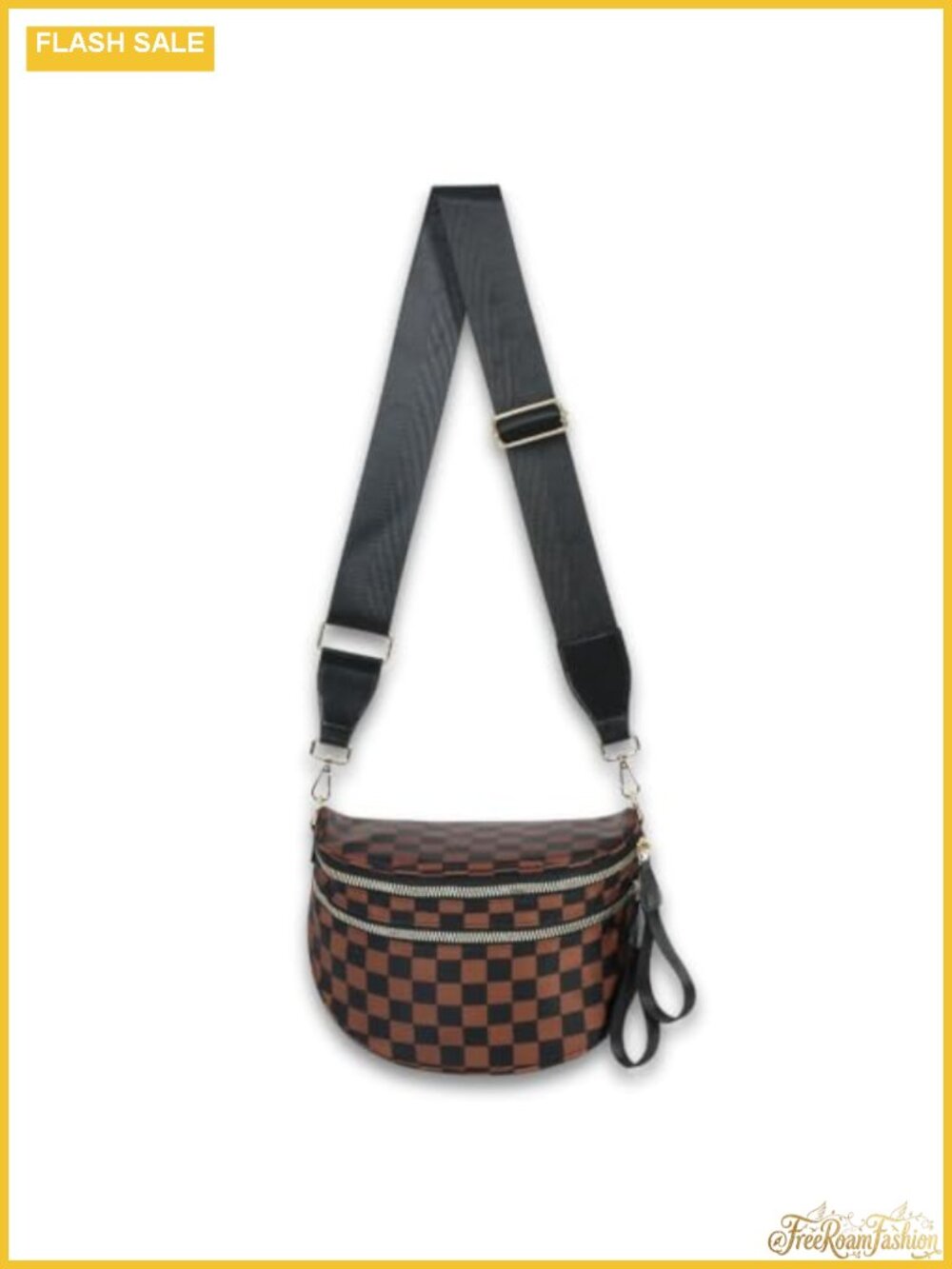 EMMAFY Checkered Crossbody Bag Large Hands-Free Bum Bag Water-Resistant